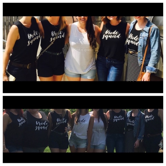 NWT || EXPRESS || Bachelorette Bride (sm) + Bride Squad (med+lg) Tank Tops Lot - Picture 10 of 12